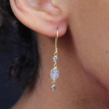 Black Diamond Accented Dangle Earrings - One of A Kind