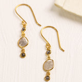 Black Diamond Accented Dangle Earrings - One of A Kind