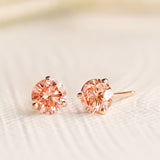 Pink Lab Grown Diamond Studs in Rose Gold