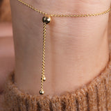 Bezel Bolo Bracelet in Yellow Gold