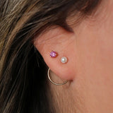Pink Lab Grown Diamond Studs in Rose Gold