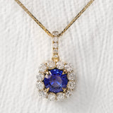 Blue Sapphire and Diamond Necklace