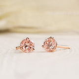 Pink Lab Grown Diamond Studs in Rose Gold