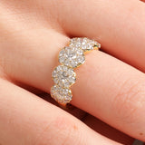 Oval Diamond Cluster Band