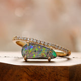 Australian Boulder Opal & Diamond Ring