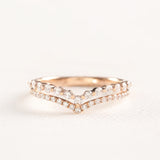 Double Row Chevron Band in Rose Gold