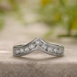 Channel Set Diamond Chevron Band