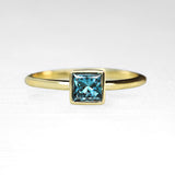 Norma with Square Cut  Blue Diamond