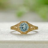 Blue Topaz Filigree Ring