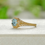 Blue Topaz Filigree Ring