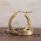 14KY Star D/C In & Out Hoop Earrings