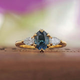 Tulip 3 stone with Montana Sapphire