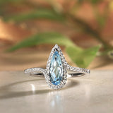 Pear Shaped Topaz & Diamond Ring