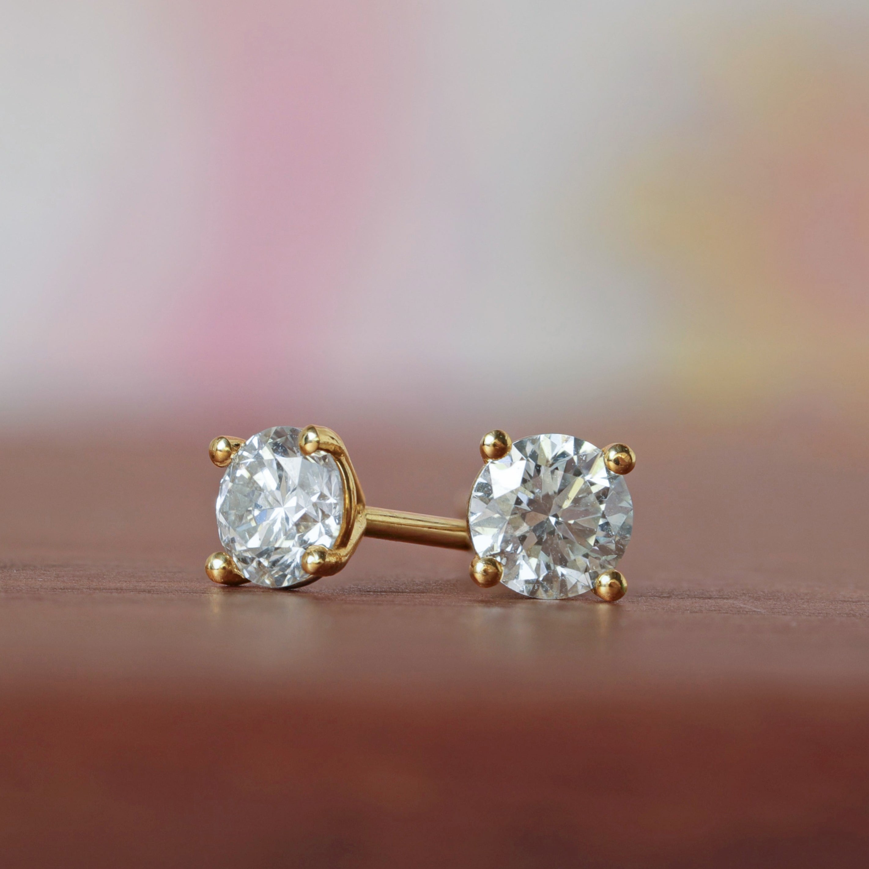Natural Mined Diamond Stud Earrings