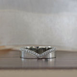 Diamond Dipped Chevron Band in White Gold