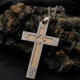 Hand Engraved Two-Tone Cross Pendant