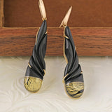Steve Walters Black Jade, Titanium & Quartz Earrings