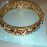 Estate 22KY bangle with colored stones 23.3G