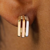 Tri Color Geometric Hoop Earrings