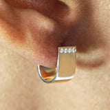 Flushed Diamond J-Huggie Earrings