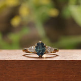 Tulip 3 stone with Montana Sapphire