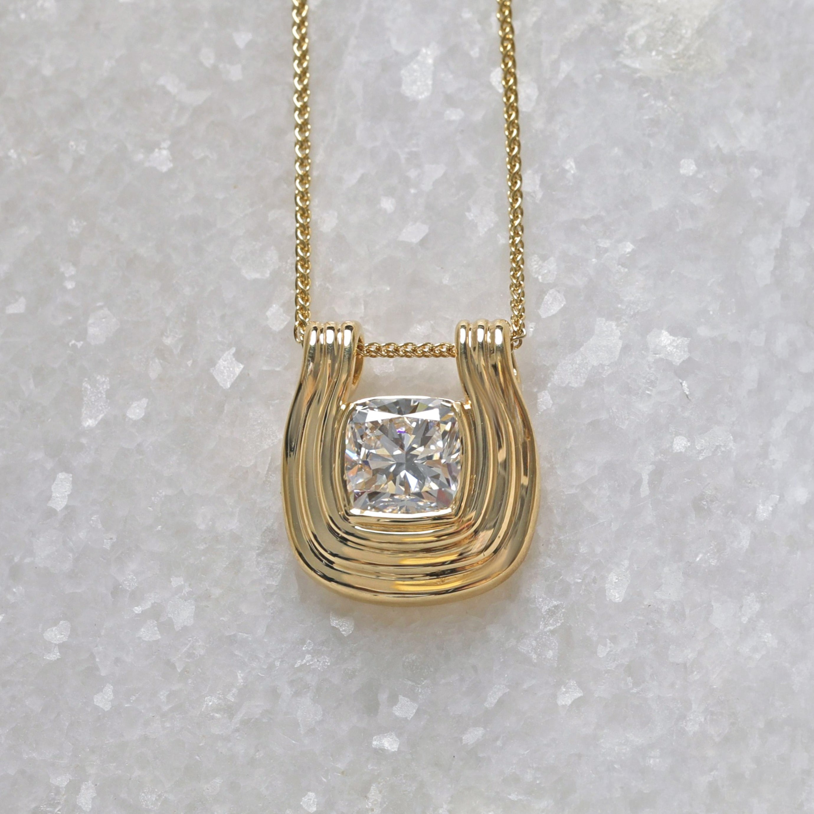 Art Deco Lab Grown Diamond Pendant