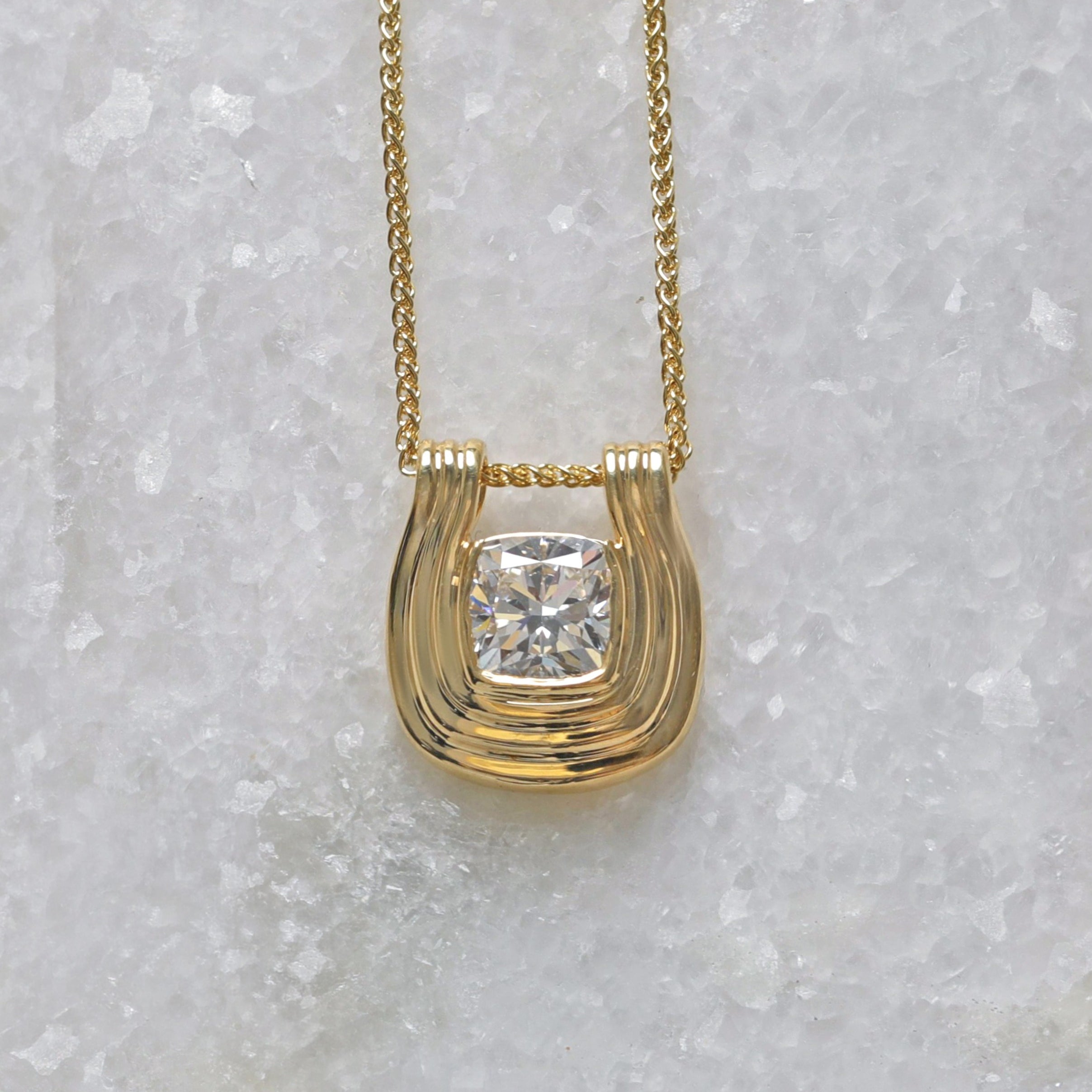 Art Deco Lab Grown Diamond Pendant
