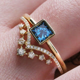 Norma with Square Cut  Blue Diamond