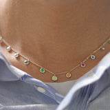 Rainbow Sapphire Bezel Necklace