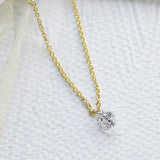 Drilled Diamond Necklace in Yellow Gold