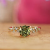 Moonlight with Green Round Montana Sapphire