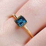 Norma with Square Cut  Blue Diamond