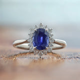 Blue Sapphire & Diamond Ring