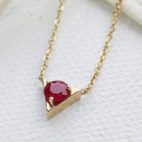 Ruby Triangle Necklace