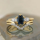 Tulip 3 stone with Montana Sapphire